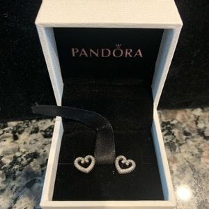 Pandora heart stud earrings